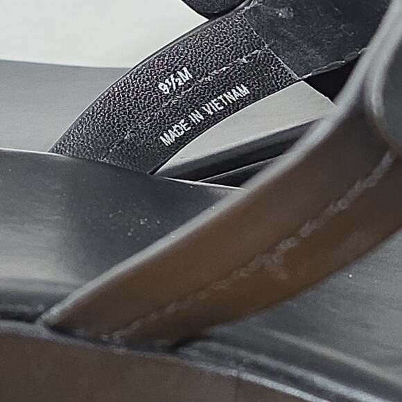 TORY BURCH Miller Wedge Platform Leather Sandals Black Excellent US 9.5M - Picture 4 of 16